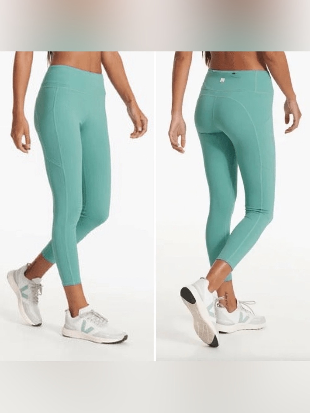 Vuori Stride Pocket Leggings in Basil Green | Size S